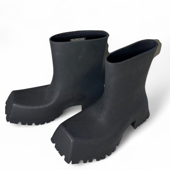 Balenciaga Women's Trooper Rubber Ankle Bootie Black EU 37, US 7 - Picture 2 of 15